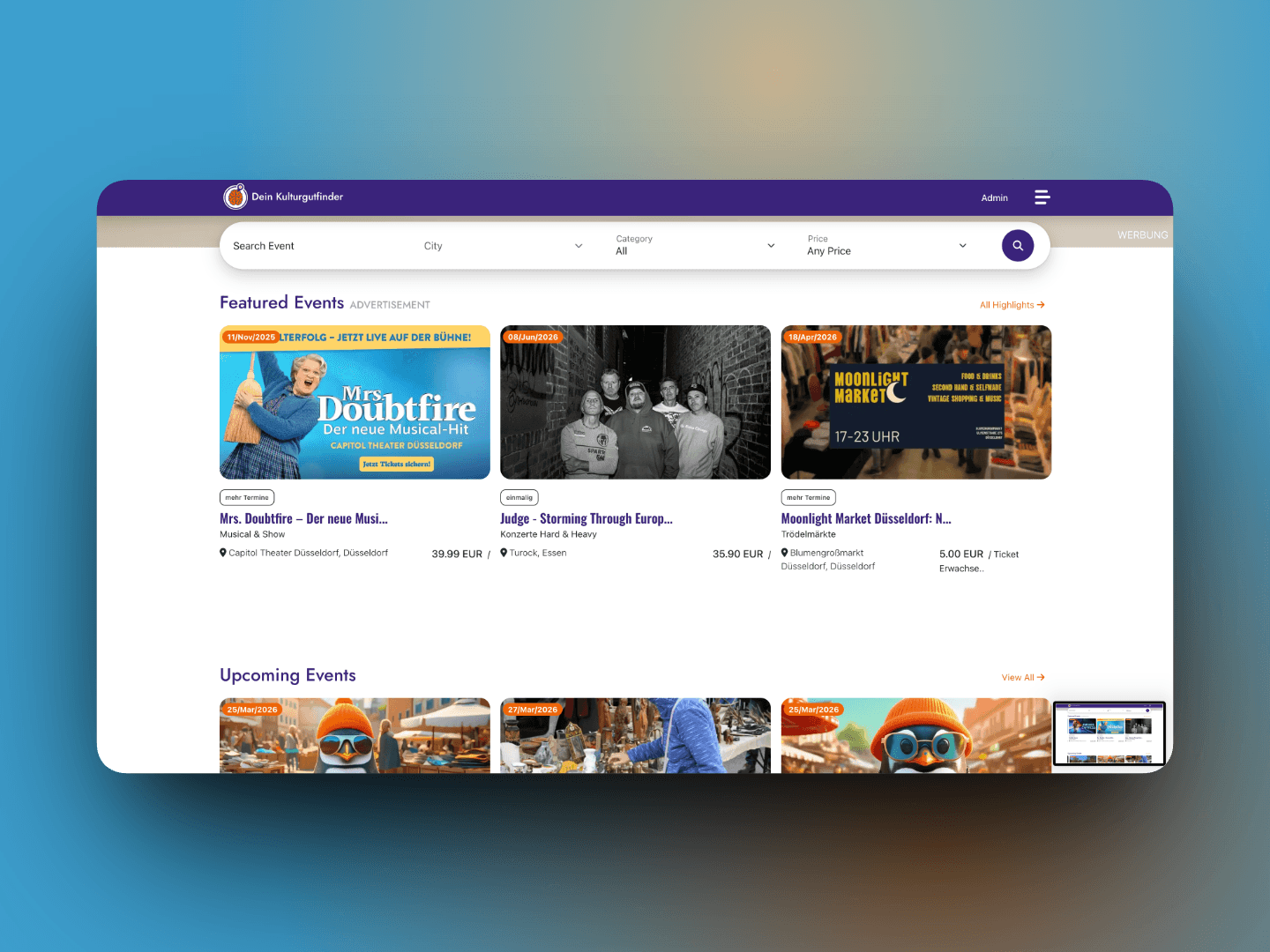 Cultural Events Web Platform